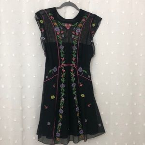 NWT Free People black floral dress - size 4